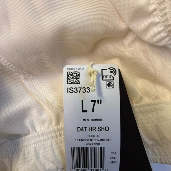 Adidas Mens Training HIIT HEAT.RDY 7" Shorts NWT - Size Large - Chalk White - Picture 12 of 12